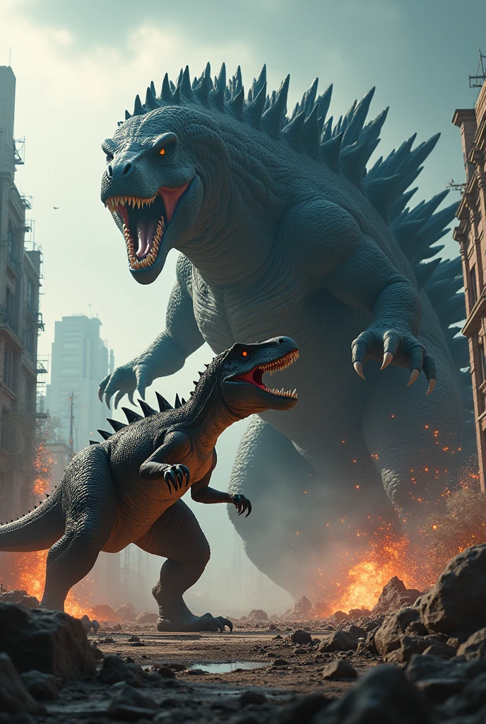 Dinosaur vs godzilla fighting