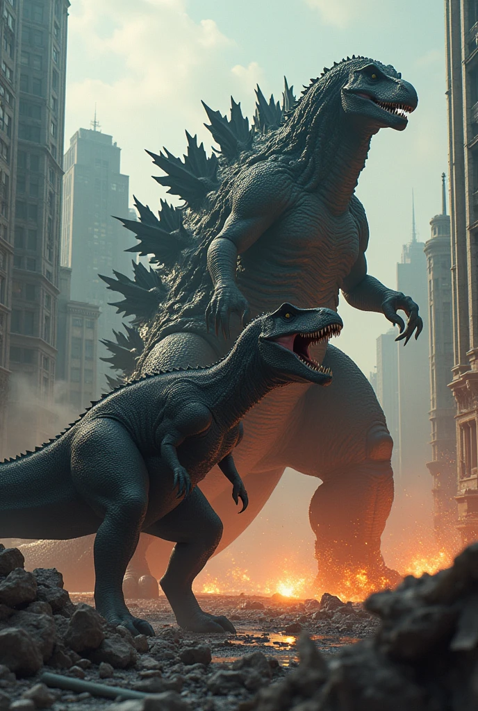 Dinosaur vs godzilla fighting