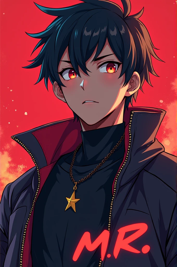 A anime male gamer logo with name mr. Invincible
