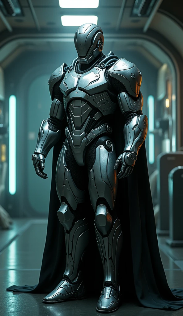 {
"subject": "Lex Luthor in a metallic, heavily-armored exosuit, prepared for battle against Superman",
"type": "photorealistic image",
"environment": "dimly lit underground laboratory, with advanced technology and holographic displays",
"art_style": "ultra-realistic",
"inspirations": "H. R. Giger, Zdzisław Beksiński, Kentaro Miura",
"camera": "Nikon Z9",
"lens": "NIKKOR Z 50mm f/1.8 S",
"shot": "full body shot, slightly from below to emphasize power",
"render_details": "{high-definition textures, perfect depth of field, realistic reflections}",
"lighting": "dramatic, spotlight focused on armor",
"filters": "sharpness enhancement, vignette effect",
"resolution": "8K resolution"
}