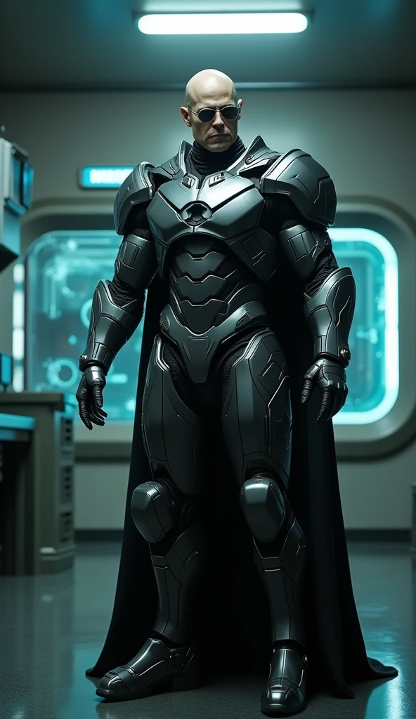 {
"subject": "Lex Luthor in a metallic, heavily-armored exosuit, prepared for battle against Superman",
"type": "photorealistic image",
"environment": "dimly lit underground laboratory, with advanced technology and holographic displays",
"art_style": "ultra-realistic",
"inspirations": "H. R. Giger, Zdzisław Beksiński, Kentaro Miura",
"camera": "Nikon Z9",
"lens": "NIKKOR Z 50mm f/1.8 S",
"shot": "full body shot, slightly from below to emphasize power",
"render_details": "{high-definition textures, perfect depth of field, realistic reflections}",
"lighting": "dramatic, spotlight focused on armor",
"filters": "sharpness enhancement, vignette effect",
"resolution": "8K resolution"
}
