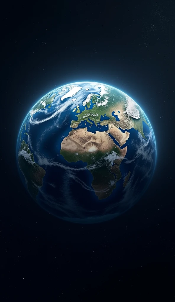 Earth seen from a spaceship