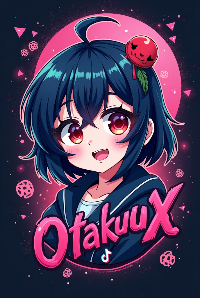 I want you to create a logo for my tiktok channel, of anime cuts. I want it to be very well done and creative., The name of the channel is "OtakuX"