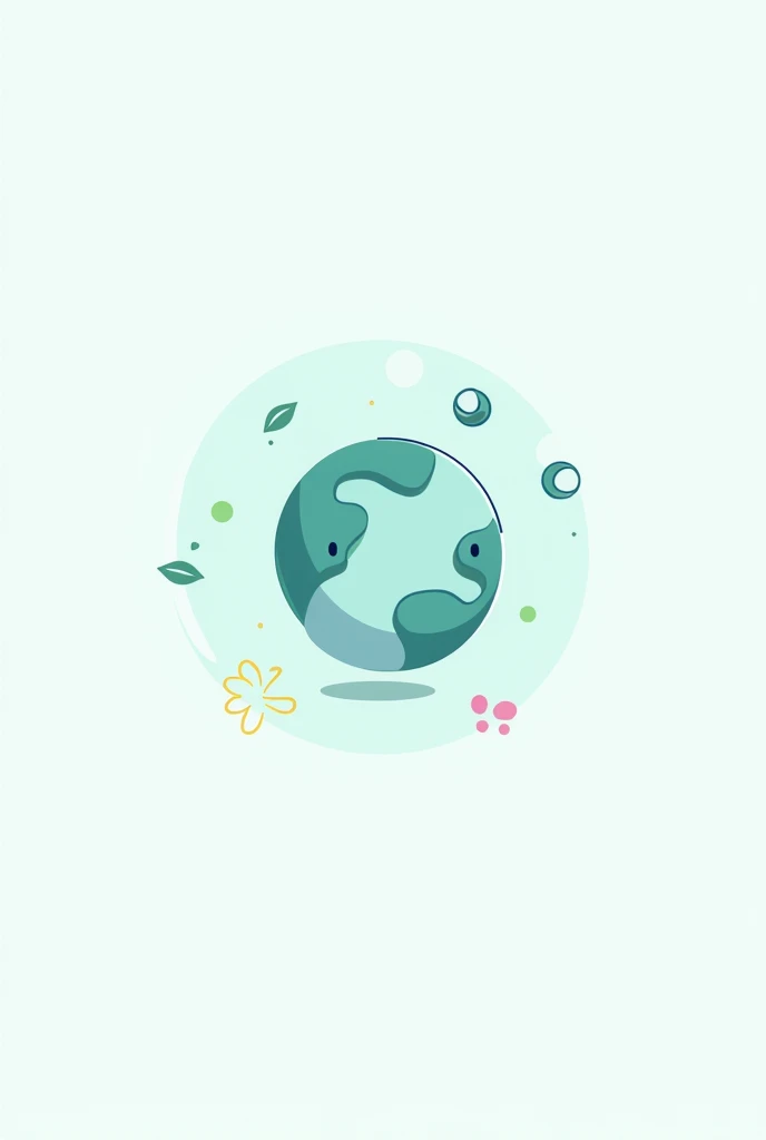 A logo for a cleaning campaign in the shape of an easy planet