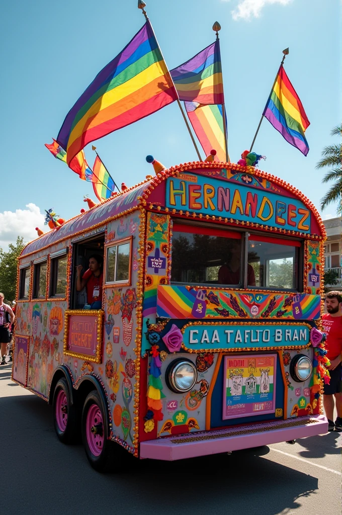 This trans list about a trailer lgtb flags with the name Hernandez