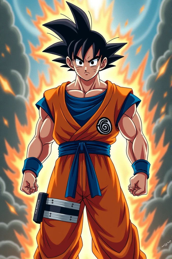 Goku transforms into Naruto