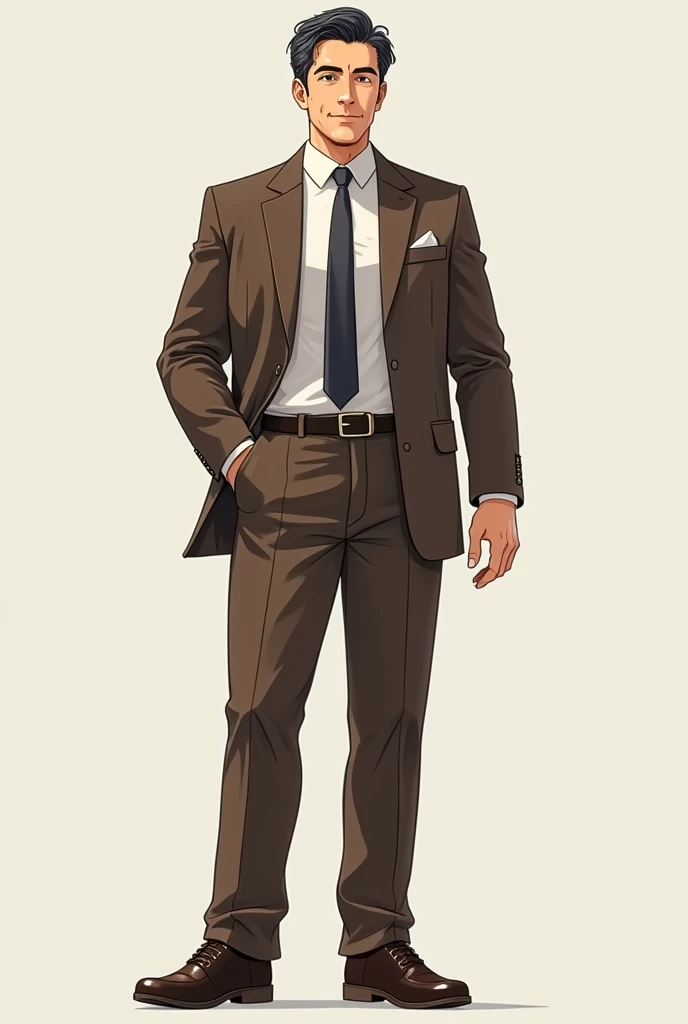 Ryohei Suzuki、Handsome、cool、Beautiful Boy、handsome man、David、40-year-old male、looks young、Brown suit、Non-pointy shoes、Moderately stylish、Event company president、Sturdy physique、Hands are big、entrepreneur、Smart、kind