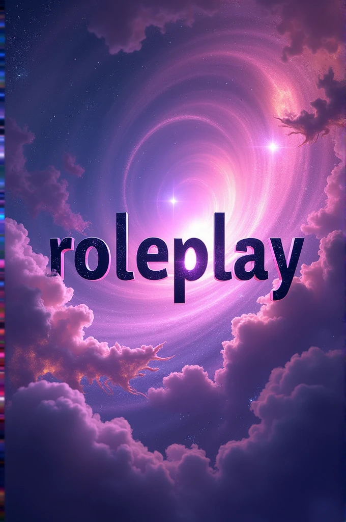 Make me a picture that has the word written on it " Roleplay " galaxy type medium purple color 
