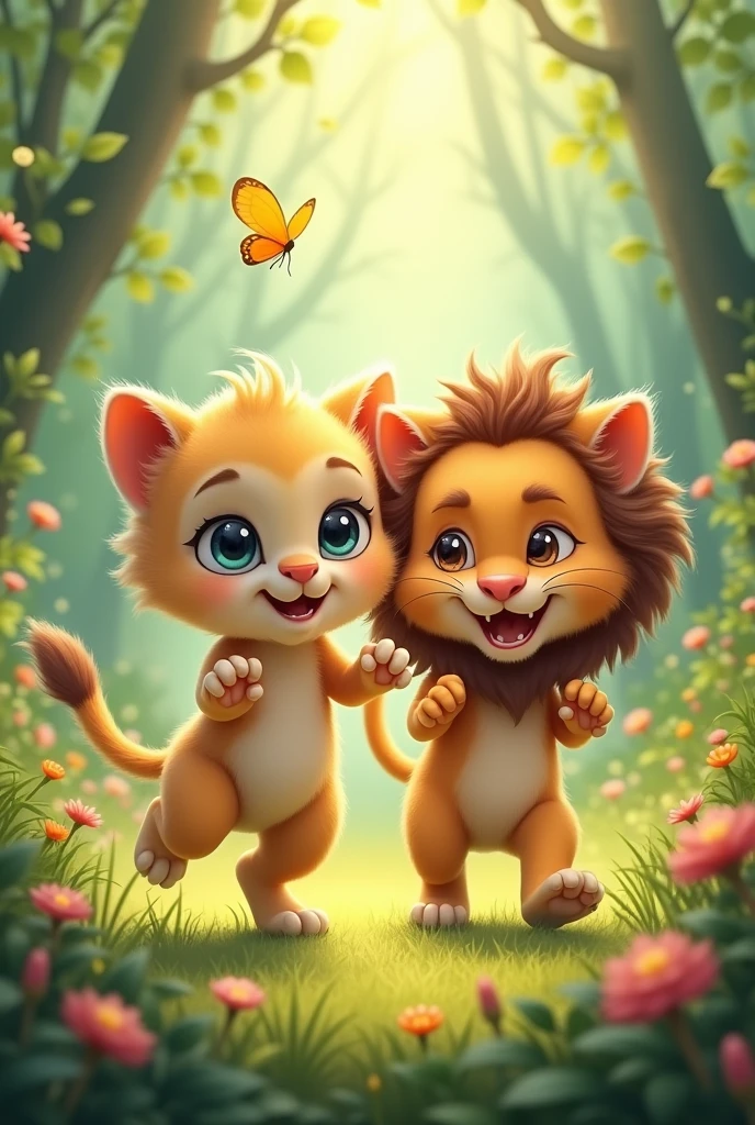 Cat and lion children