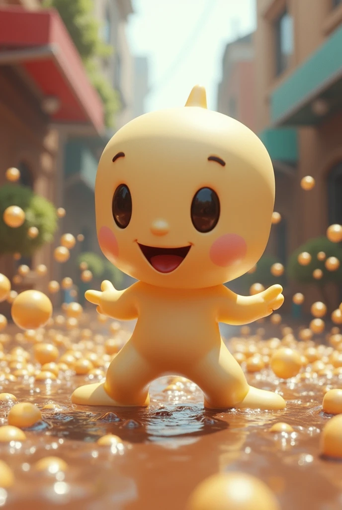 It shows the "milkchoco" game character being shot at, considering it's character made of milk.