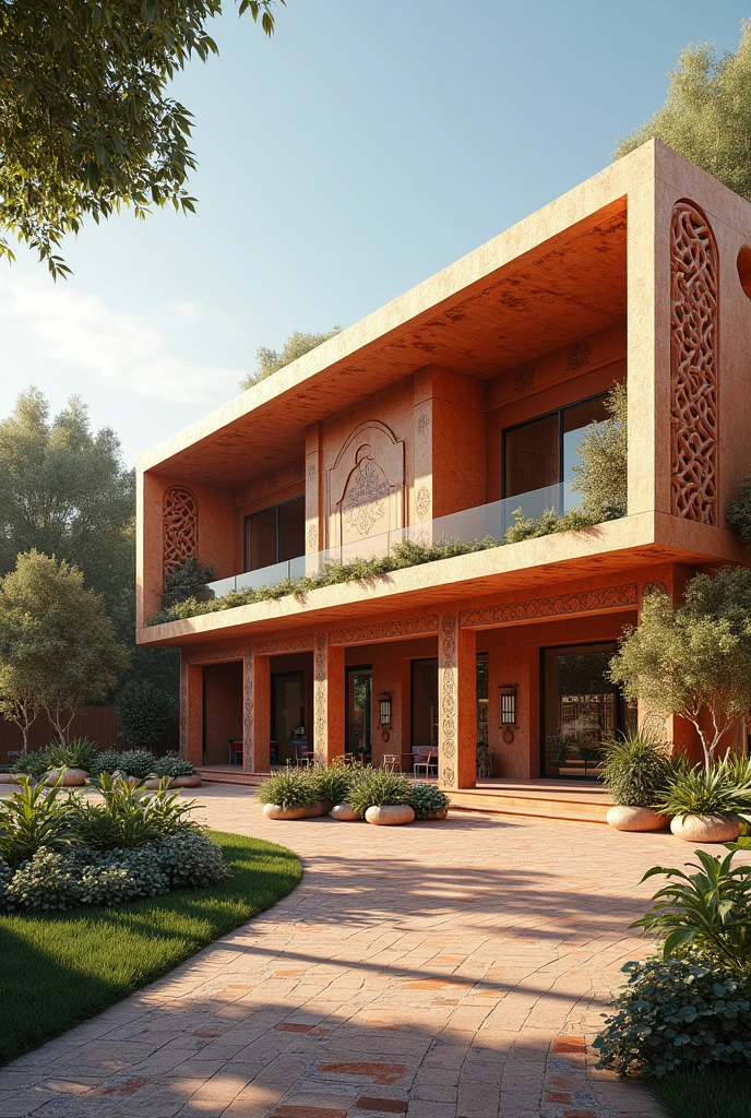 Cultural center in Huaquechula Puebla closed space I type render with open-air spaces