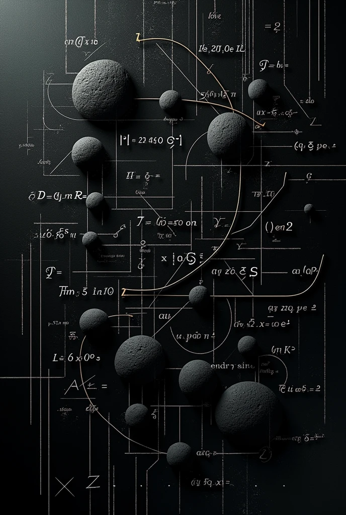 Make a physics math background that has formulas and procedures that is somewhat abstract and black in color
