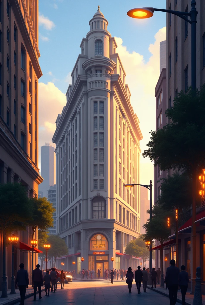 There is a street with a building and a street light, 2 5 6 x 2 5 6, 256x256, frontal image, by Felipe Device, by Emerson Silva, photo taken in the afternoon, by Milton Menasco, by Július Jakoby, by Antônio Parreiras, por Willian Murai