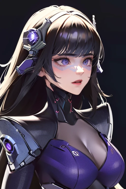 (masterpiece),(Highest quality),(Super detailed),(Best illustrations),(Best Shadow),(Absurd),(Detailed Background),(so beautiful), 16K, 8K, 4K,(Best Shadow),empty eyes,robotization,woman ,big bust,Robot Joint ,Metal skin,Black Suit,long hair,a black suit that covers the whole body,raiden shogun