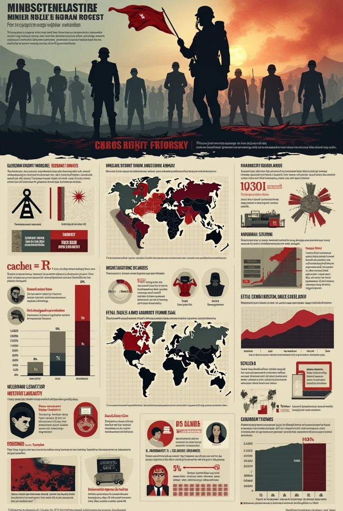 An infographic presenting the main human rights violations in military dictatorships