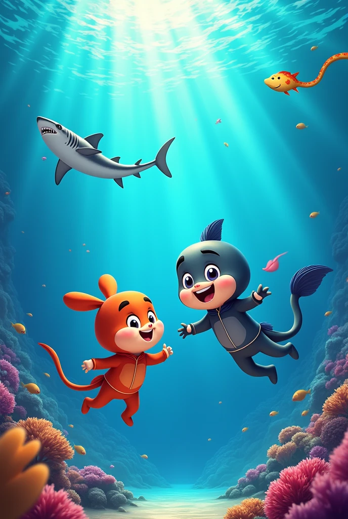 Motu Patlu
Sea water
Shark and snake