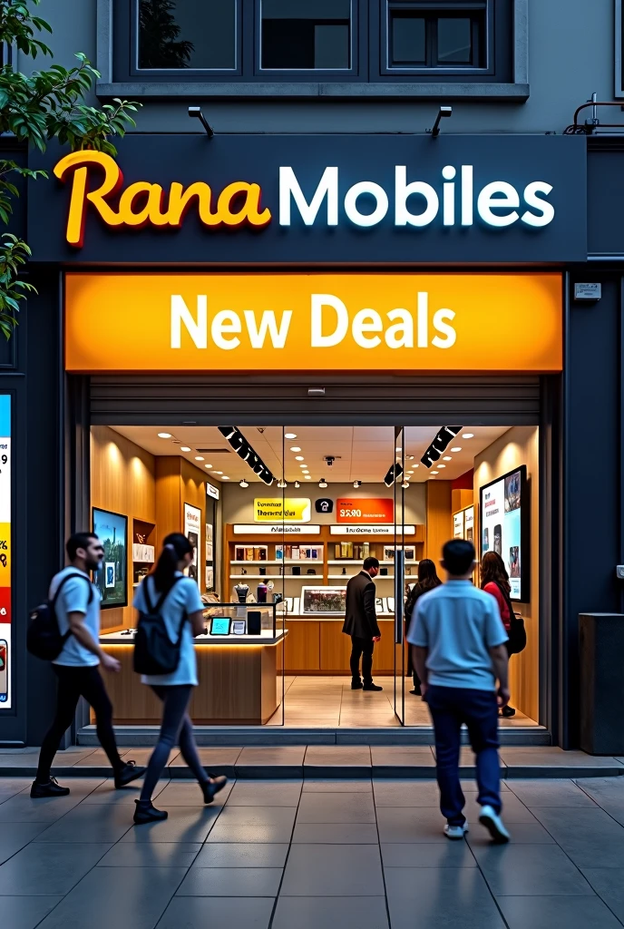 Mobile store image with new month September and new deals banner realstic photo shop name is Rana mobiles for insta post