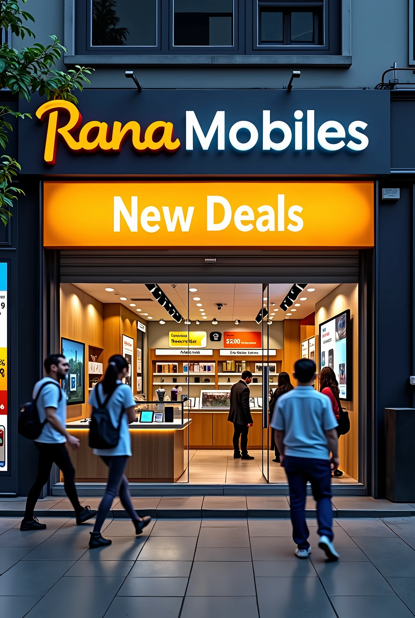 Mobile store image with new month September and new deals banner realstic photo shop name is Rana mobiles for insta post