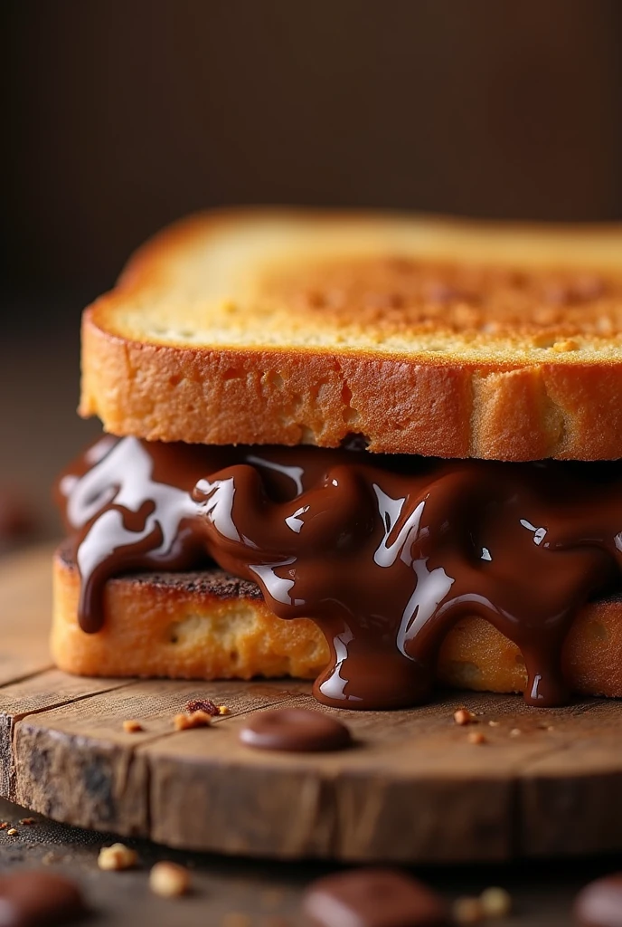 Roast sandwich filled with chocolate