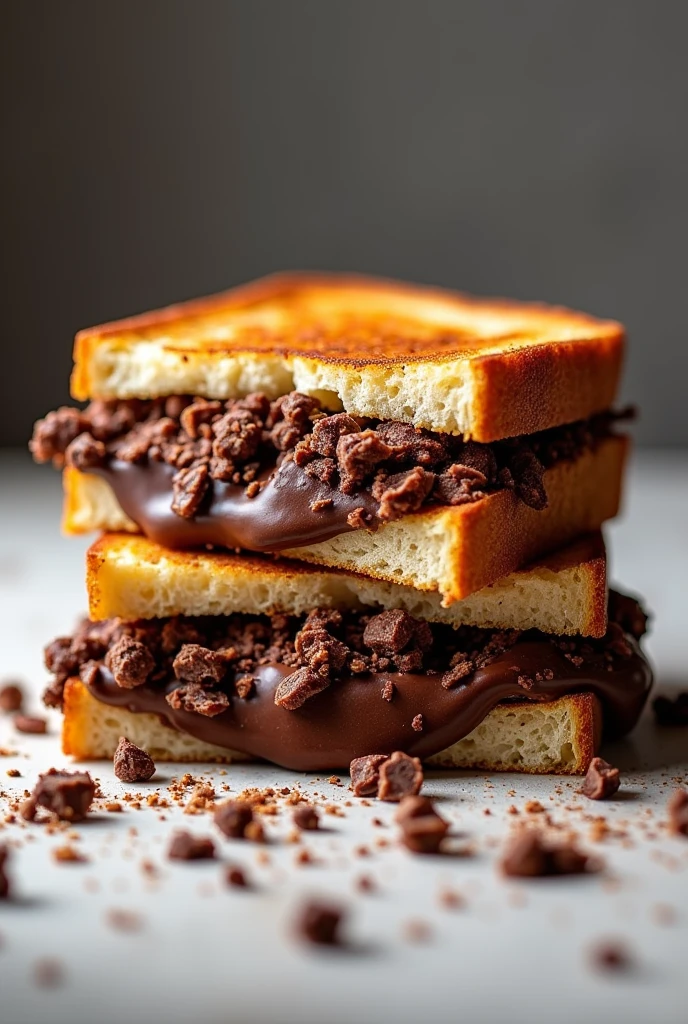 Roast sandwich filled with chocolate crunchy 