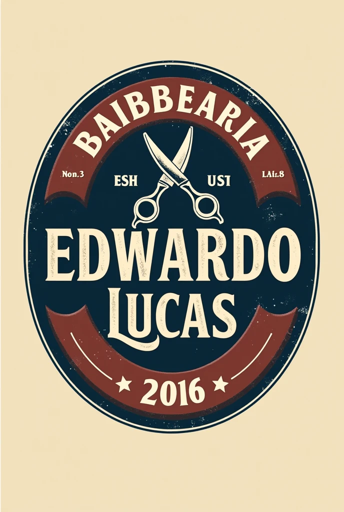 A logo with the name Barbearia Eduardo Lucas since 2016