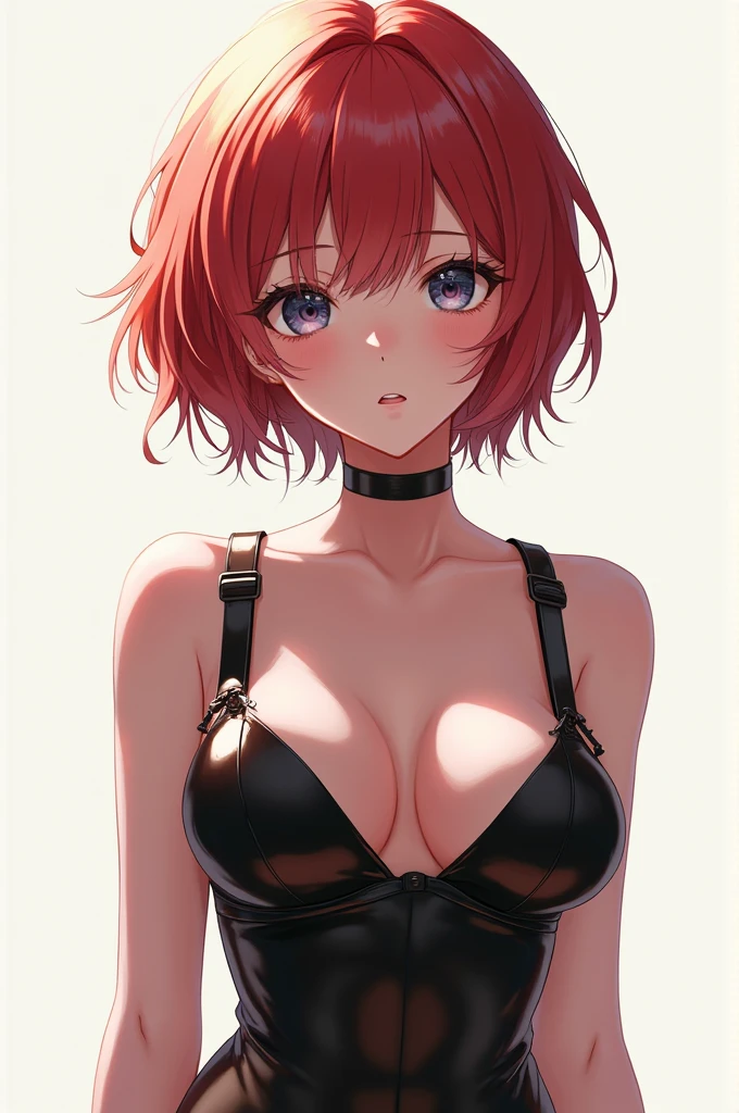 Anime girl in latex bondage shirt