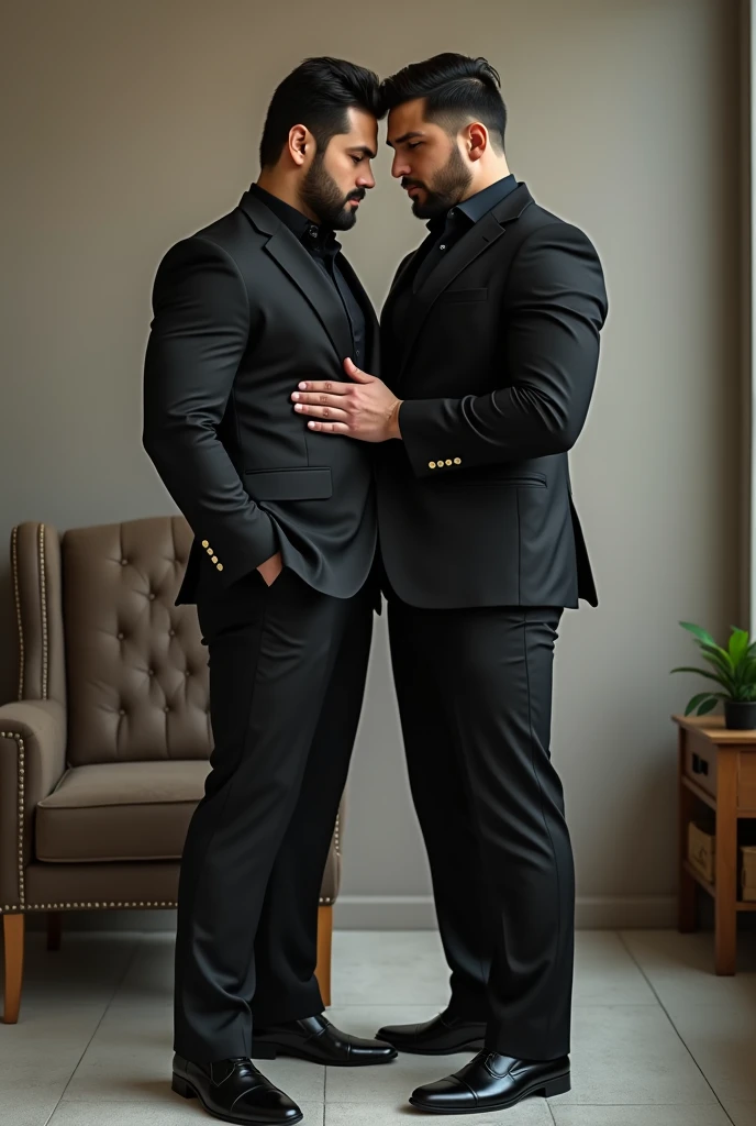 East Asian dad transparent tight suit black leather shoes long legs business short black socks black stockings full body stroking big black cock masturbation hard muscle beard masculine office sexy abdominal muscles fucking each other stroking big cock 