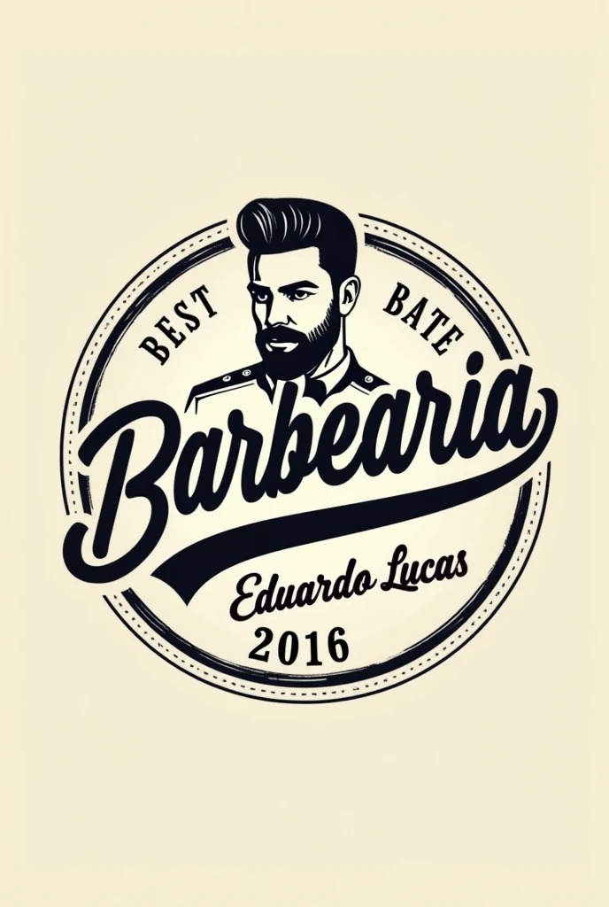 A logo with the name Barbearia Eduardo Lucas since 2016