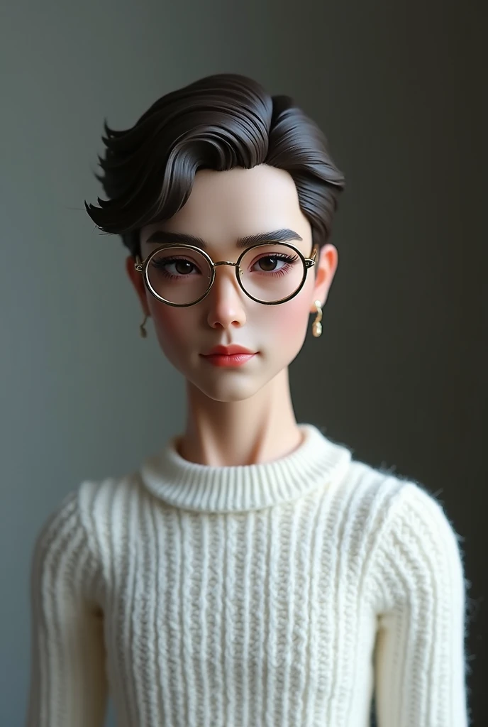 BJD Dolls,Adult male,Mature,Porcelain skin,Gold rimmed glasses,A gentleman with a dark side,Gentle and refined,White knitted top