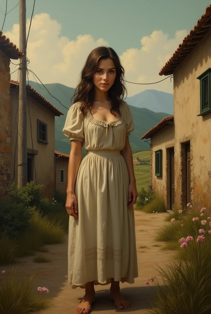 Create a costumbrista painting of the first fragment Maria
