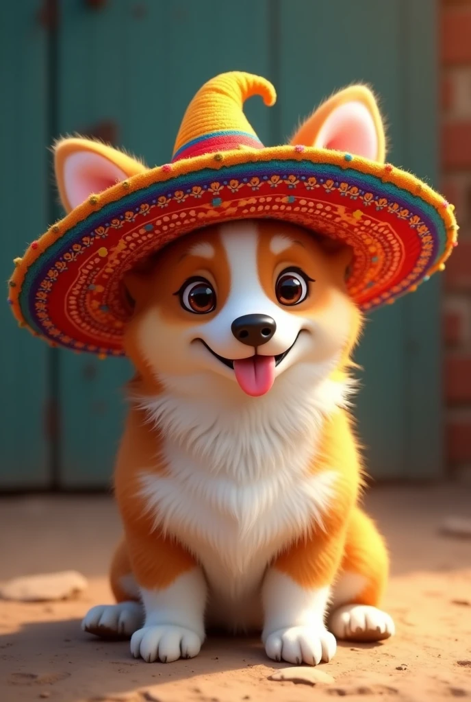 A corgi wearing a traditional Chilean hat