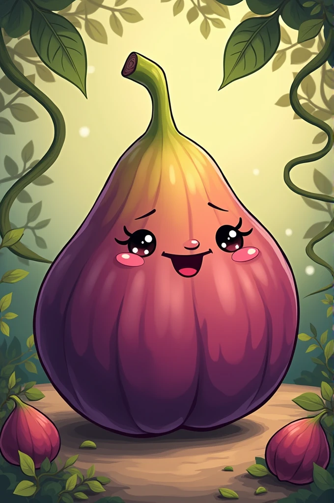 Generate a cartoon of a fig
