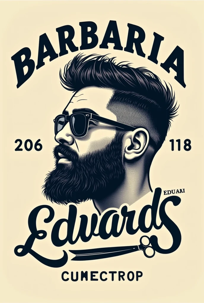 A logo with the name Barbearia Eduardo Lucas since 2016