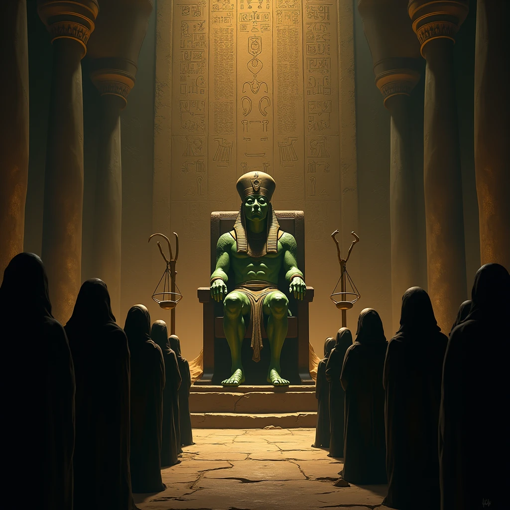 OSIRIS EGYPTIAN GOD OF DEATH JUDGING SOULS
