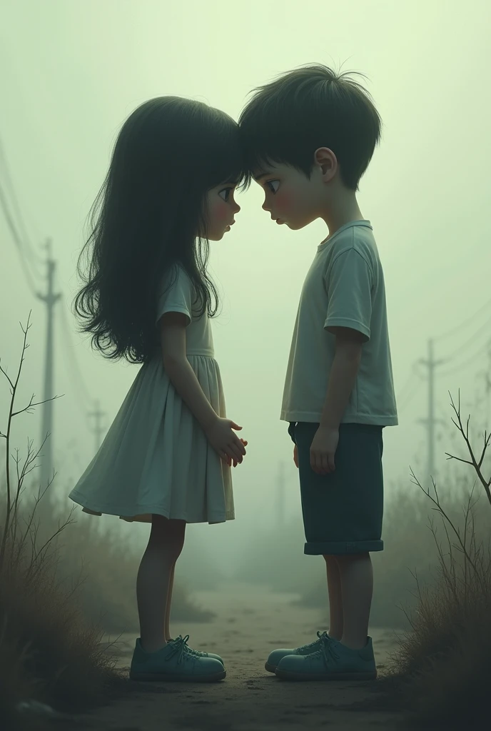 Images of a lonely girl and a lonely boy, then create those two together