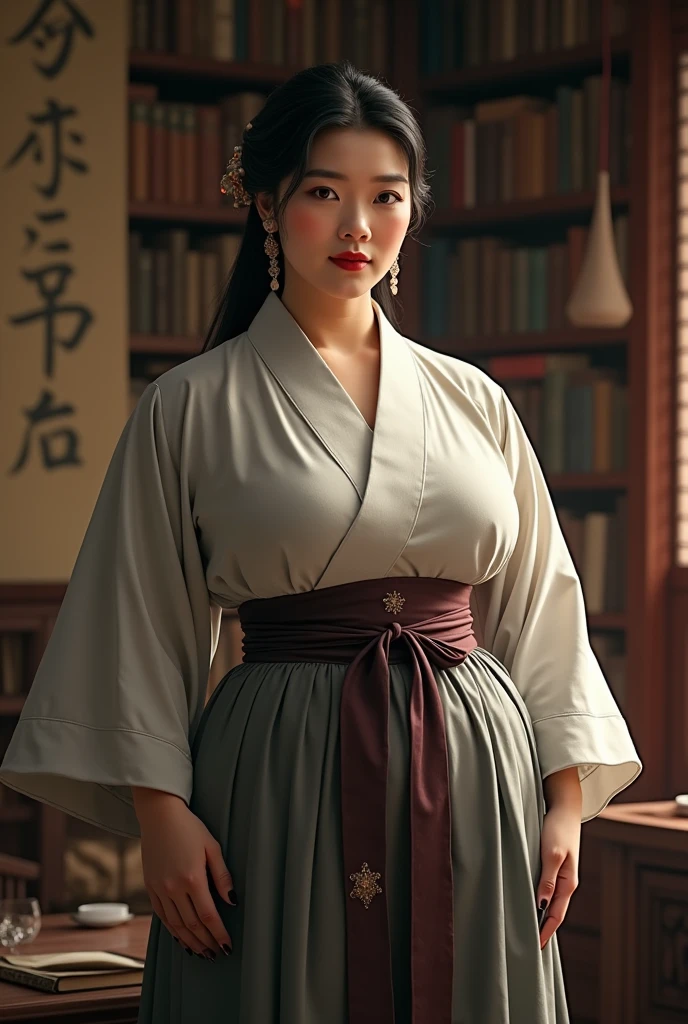 wide hips asian mature girl with scholar uniform