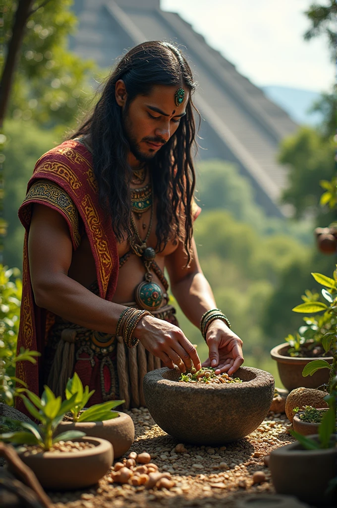 Aztec making natural Medina preparation, to cure your entire