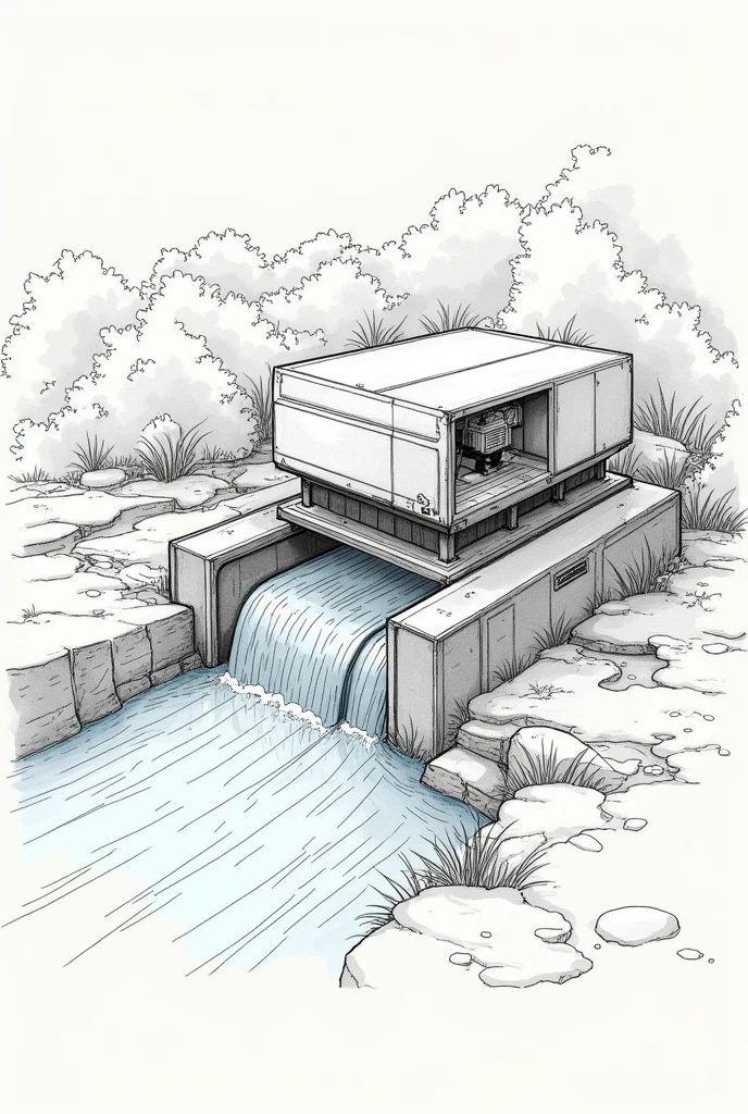 Simple 2 micro hydro powerplant sketch