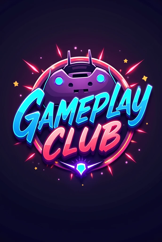 A logo with the name Gameplay Club for youtube be brighter