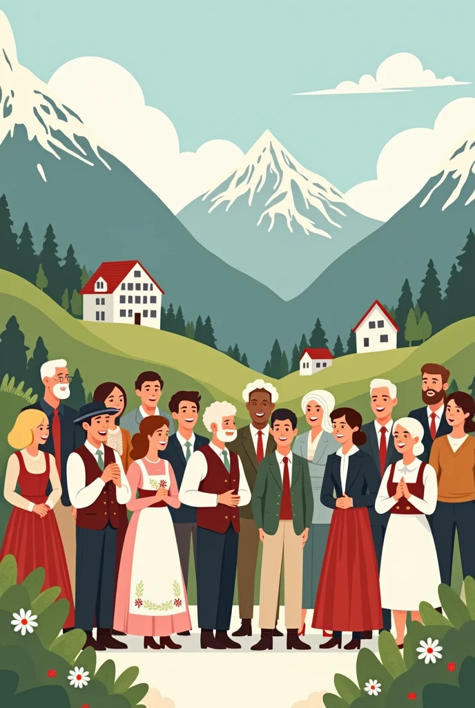 switzerland society drawing easy