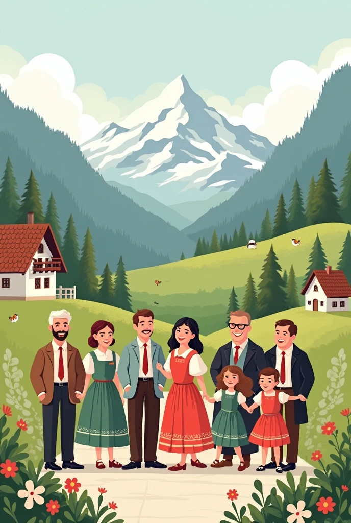 switzerland society drawing easy
