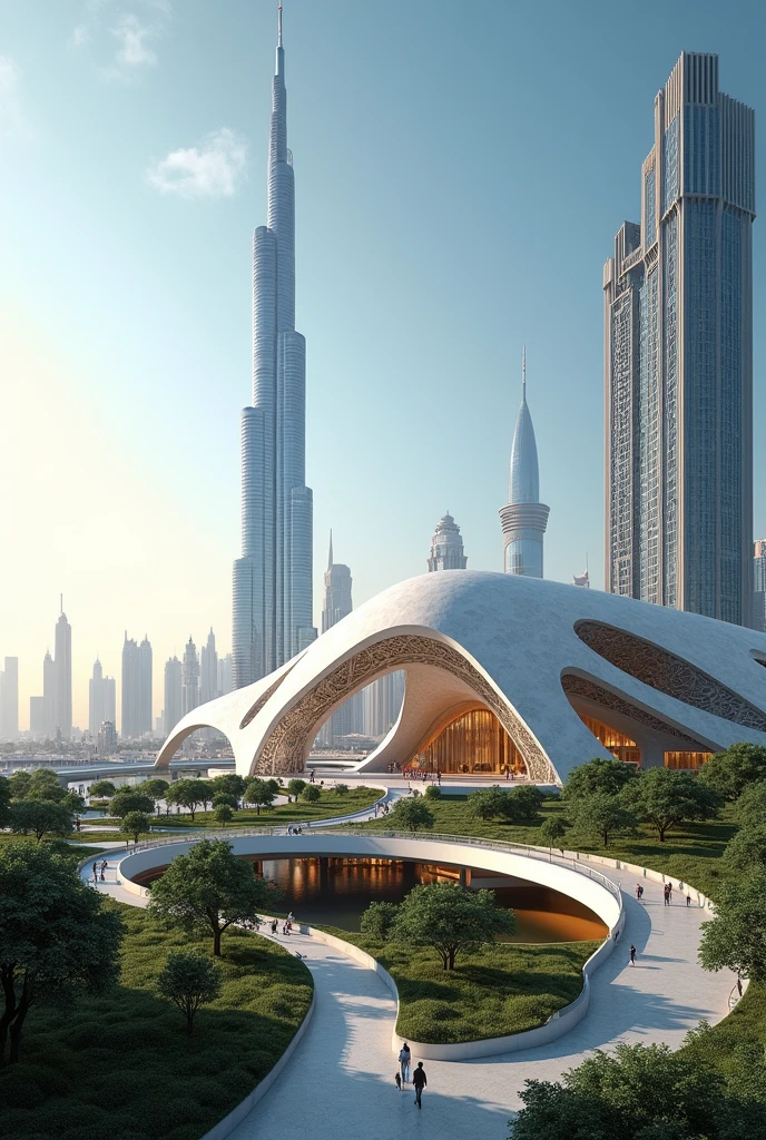Dubai Future Museum With Burj Khalifa With 5 Star Hotel Horizontal 