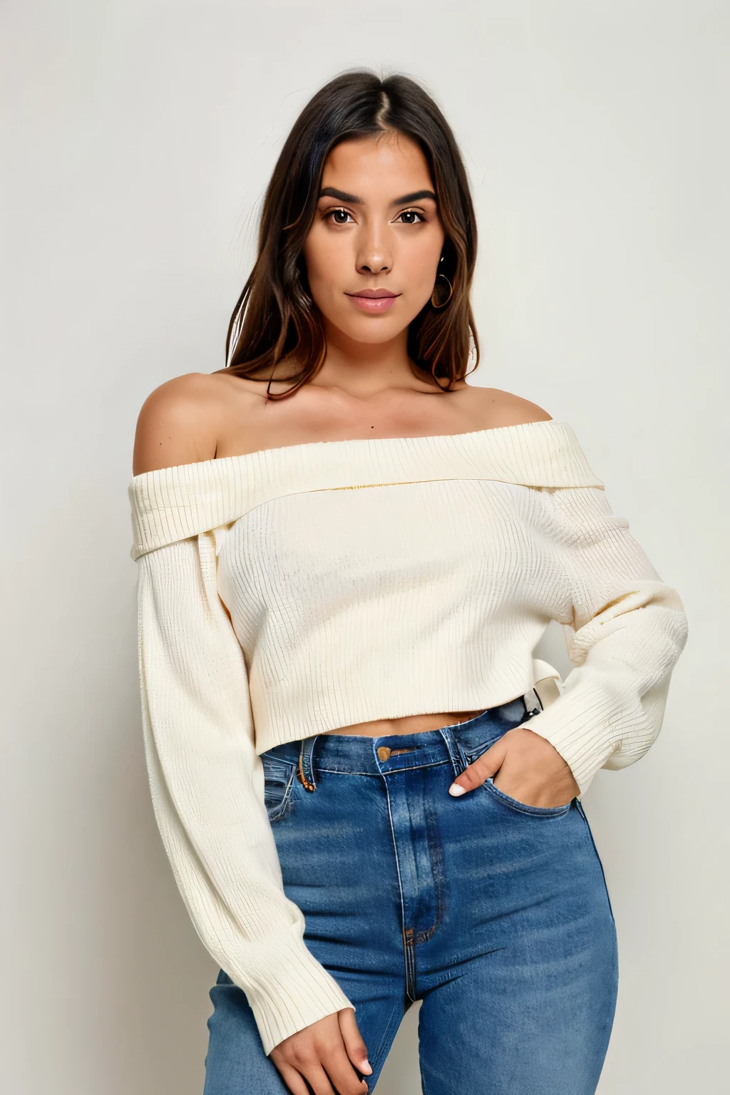 ((best quality)), ((masterpiece)), (detailed), 1 Girl, Off-shoulder sweater,
