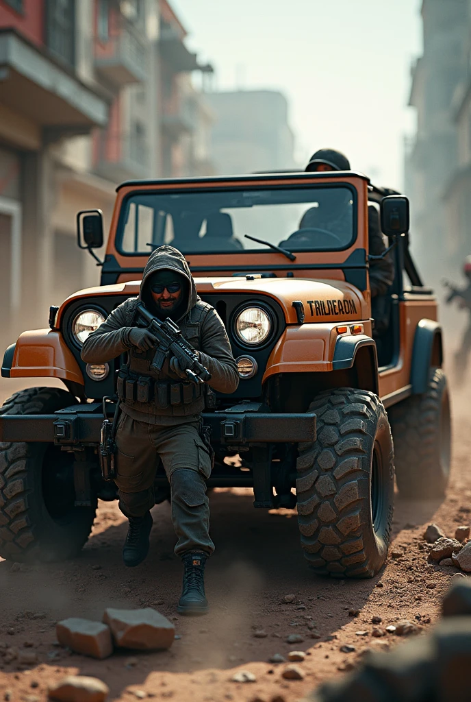 Bgmi pubg mans uzzi background Rubicon jeep