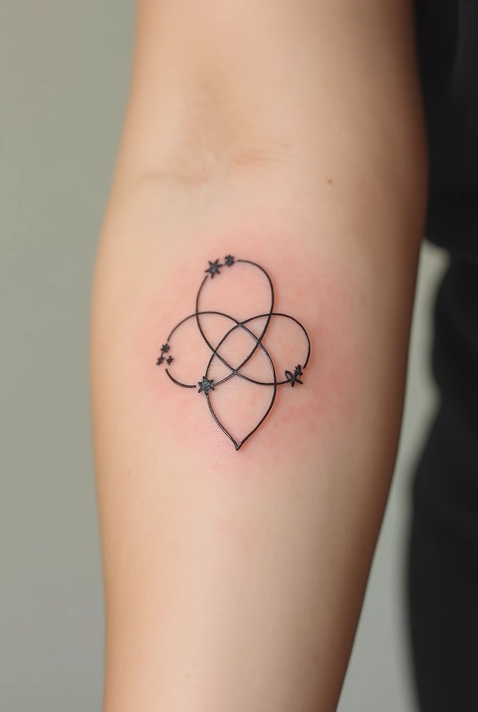 Simple tattoo of symbols for four sisters