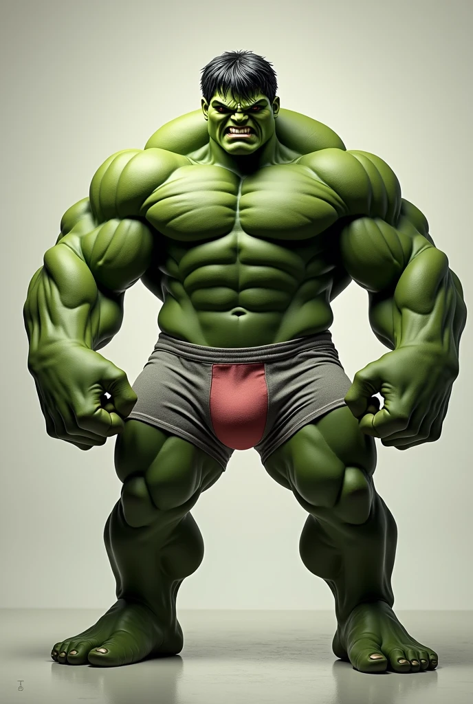 Hulk in boxers with his penis repainted
