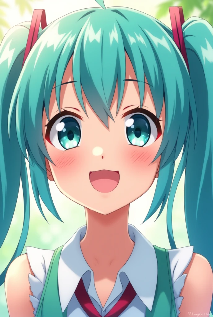 Miku from the Quintuplets smiling 