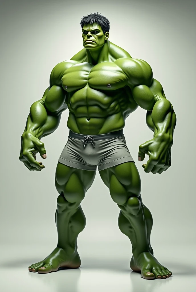 Hulk in transparent boxers with repainted penis
