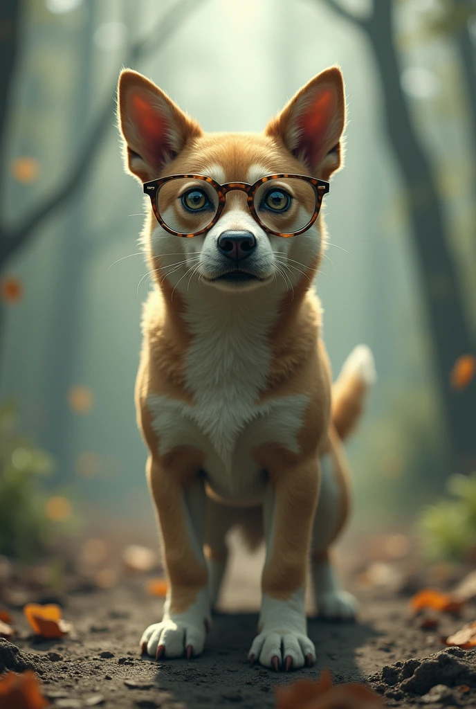 Courage, cowardly dog with Jukanalha's glasses