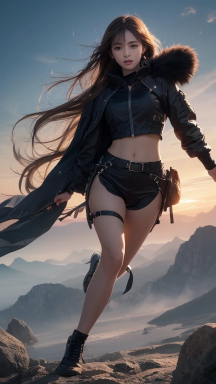 Highest quality, figure, Very detailed, In detail, High resolution, 8k wallpaper, Perfect dynamic composition, Beautiful attention to detail, Women's Fashion Summer,Short Bob Hair,Small Breasts Natural Color Lip, Bold sexy pose,smile,Harajuku、20-year-old girl、cute、sexy shot looking at camera